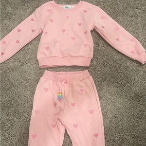 Lola + The Boys Pink Heart Kids Matching Set